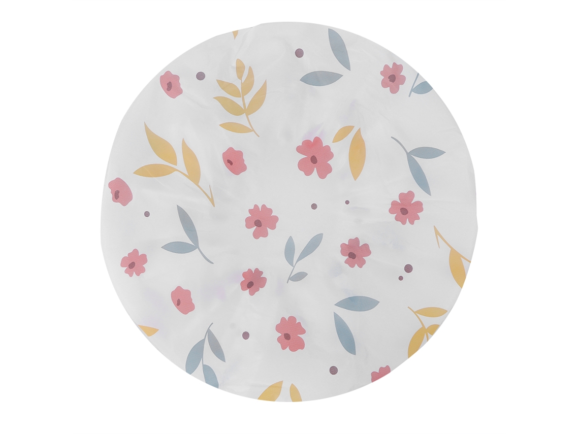 Cubierta redonda para ventilador eléctrico con estampado floral.