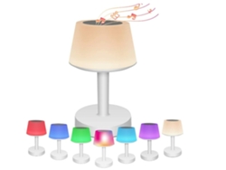 Lámpara de mesa con altavoz Bluetooth y luz nocturna táctil inteligente con altavoz de música Bluetooth, regulable en 7 colores RGB, lámpara de noche para Vledary