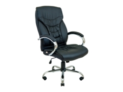 Silla de oficina reclinable Rondi Cagliari Chrome M 1 en PU negro