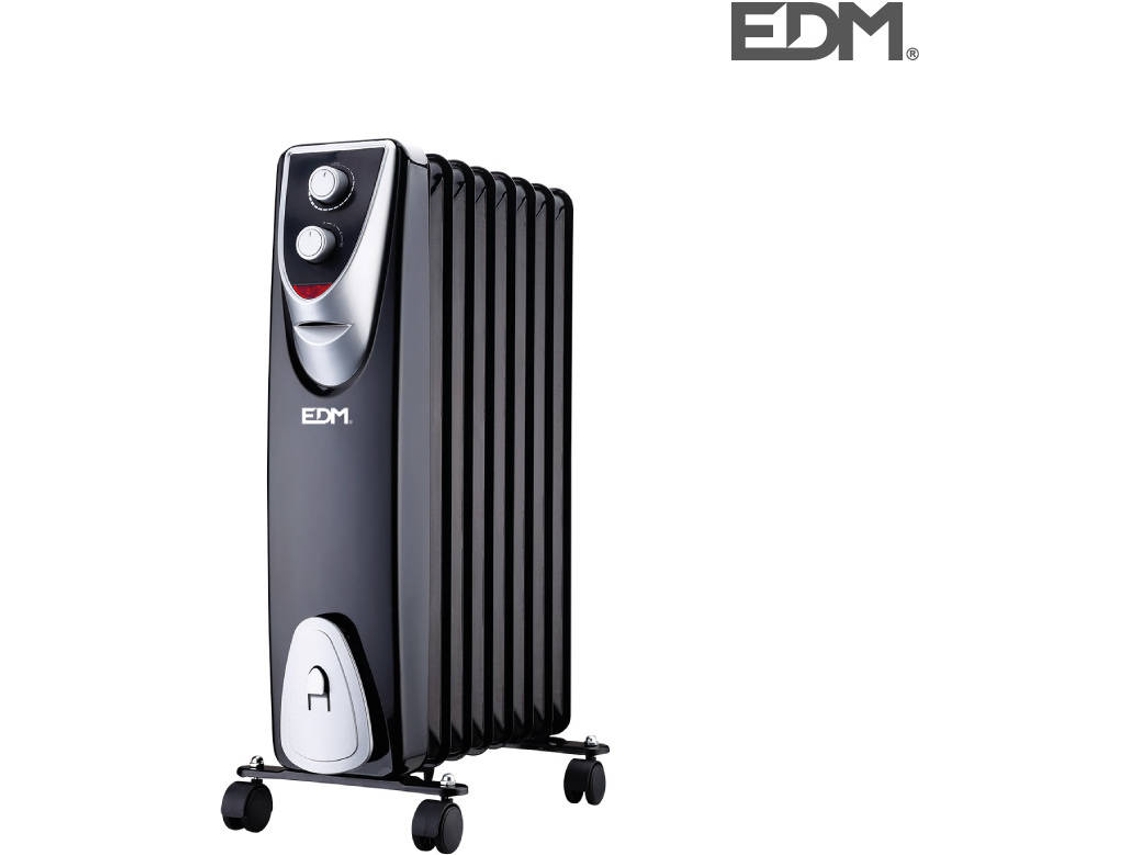 Radiador "Black Edition" Sin Aceite 8 Elementos 500, 1.000, 1.500W EDM