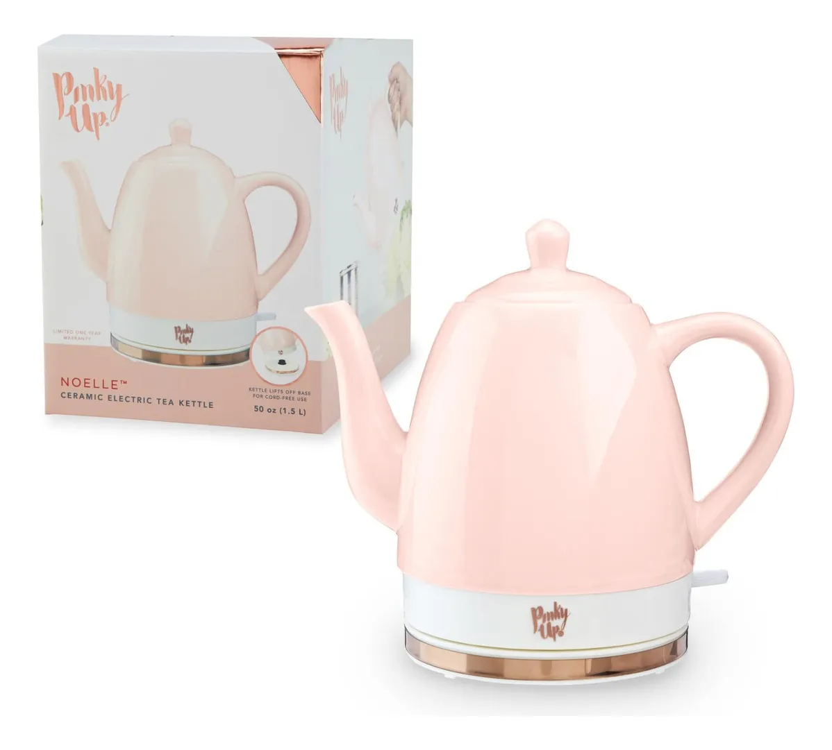 Hervidor eléctrico Pinky Up Noelle con boquilla de cuello de Gansovayotoy
