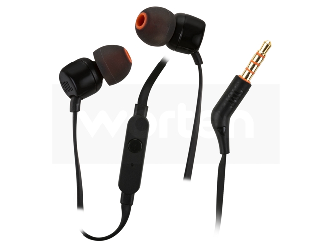 Auriculares con Cable JBL T 110 (In Ear - Micrófono - Negro)