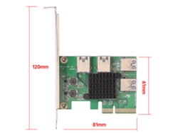 Tarjeta Adaptadora De Placa Gráfica Pci-e X4 A Usb3.0 Con 4 Interfaces Usb3.0