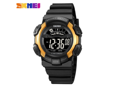 Relojes para niños Deportes al aire libre Relojes con luces LED eléctricas impermeables con oro luminoso-negro LUUCOZK