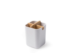 2026-porta Cepillos De Dientes De Bambú Multifuncional Compacto Para Viajes Y Baños Pequeños (blanco)