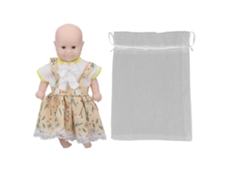 -muñeca Bebé Silicona Realista Sin Pelo 6 Pulgadas Vestido Amarillo Recién Nacido