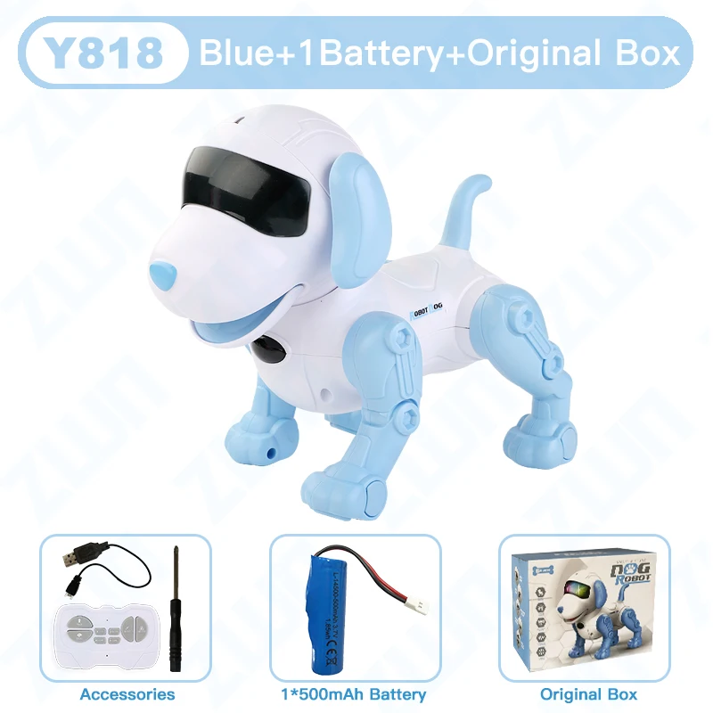 (y818 Azul) Robot De Juguete Electrónico Con Control Remoto, Control Por Voz, Con Música, Regalo Para Niños.