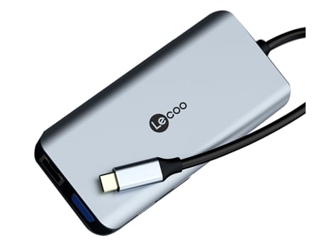 Adaptador LECOO Lkc1308H-1 10In1 Tipo-C a Hub 3Usb3.0 Sd/Tf Pd HDMI VGA 1000Mbps Aux 3.5Mm para Huawei Mate40/P50 S20