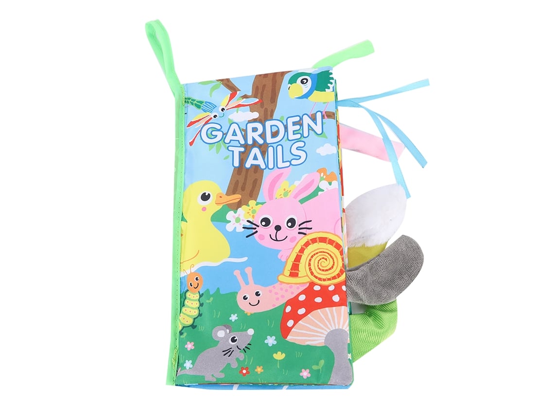 Bjww-livro De Tela Para Bebês Educativo Precoce Com Cauda Animal 3d E Anel De Papel