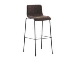 Taburete de bar Hover tela estructura 4 patas marrón/negro CLP