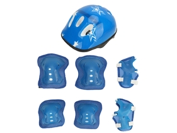 2026-conjunto De Equipo De Protección Deportiva Para Niños Casco Bicicleta Rodilleras Codos Muñequeras Ajustable Para Edad 5-14 Azul