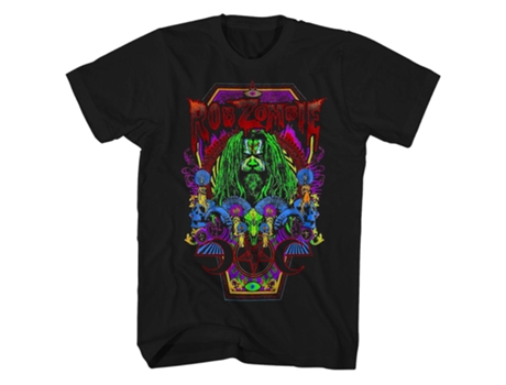 Camiseta ROCKINSTONE Rob Zombie Camiseta Necropolis Coffin Rob Zombie (L)