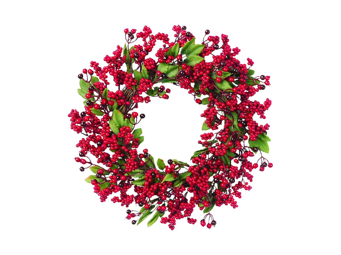 Guirnalda de Navidad de Espuma Premium, Guirnalda Artificial con Frutas Rojas y Verdes Vibrantes, Diseño Artesanal para Apariencia Completa LAOPIPFU
