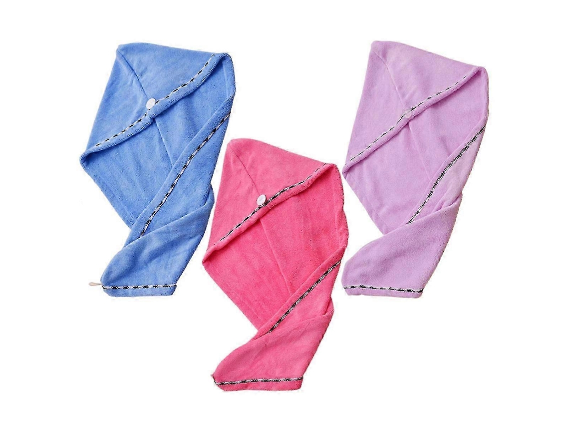 Kit con 3 toallas de microfibra para el cabello, toallas absorbentes para envolver el cabello y gorro de secado rápido Rosewell