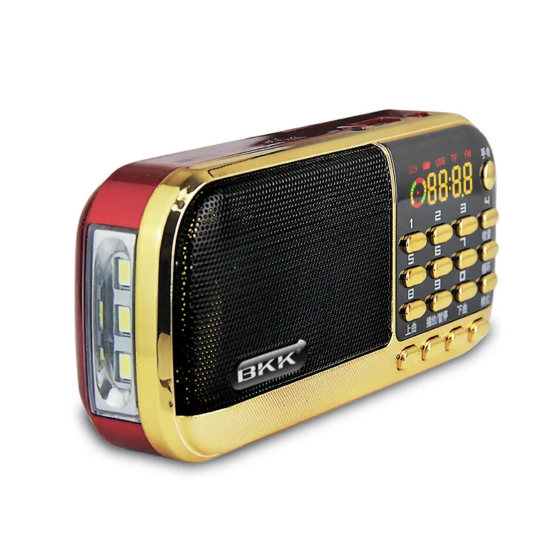 (Rojo) Radio Bluetooth multifuncional, equipada con dos baterías recargables de 1200 mAh.