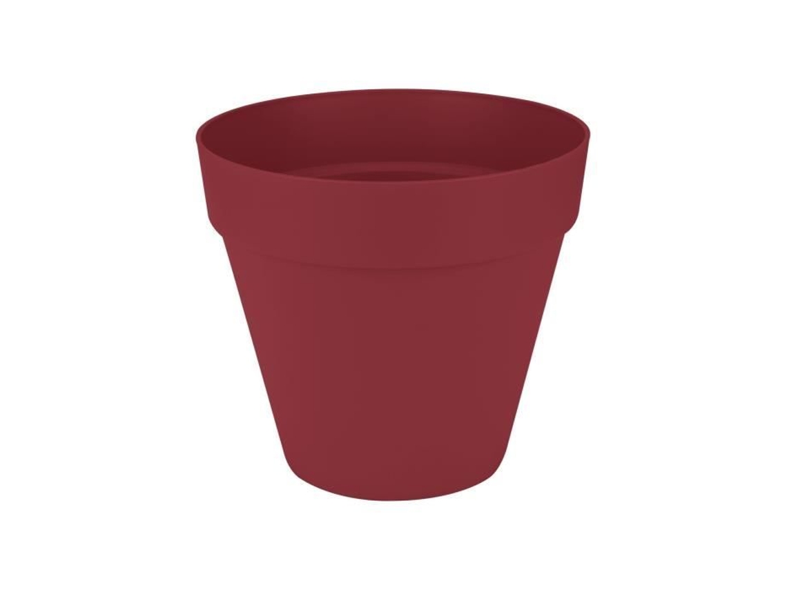 Maceta redonda Elho Loft Urban con ruedas 40 cm, color rojo, L 39 x B 385 x H 35 cm, para exterior, 100 % reciclada.
