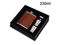 MEOIRUERY Garras de Licor para Hombre con Funda de Cuero, Juego de 8 Oz, Garrafa de Acero Inoxidable con 2 Vasos y Embudo