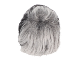 Peluca Corta Gris Para Hombre De Fibra Resistente Al Calor Con Capa