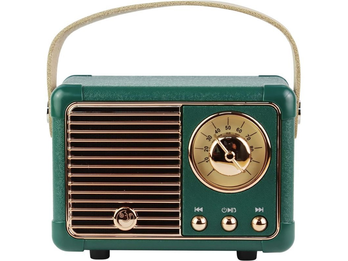 Altavoz Bluetooth Portátil De Estilo Retro Con Sonido Potente, Compatible Con Usb/tf/aux - Verde