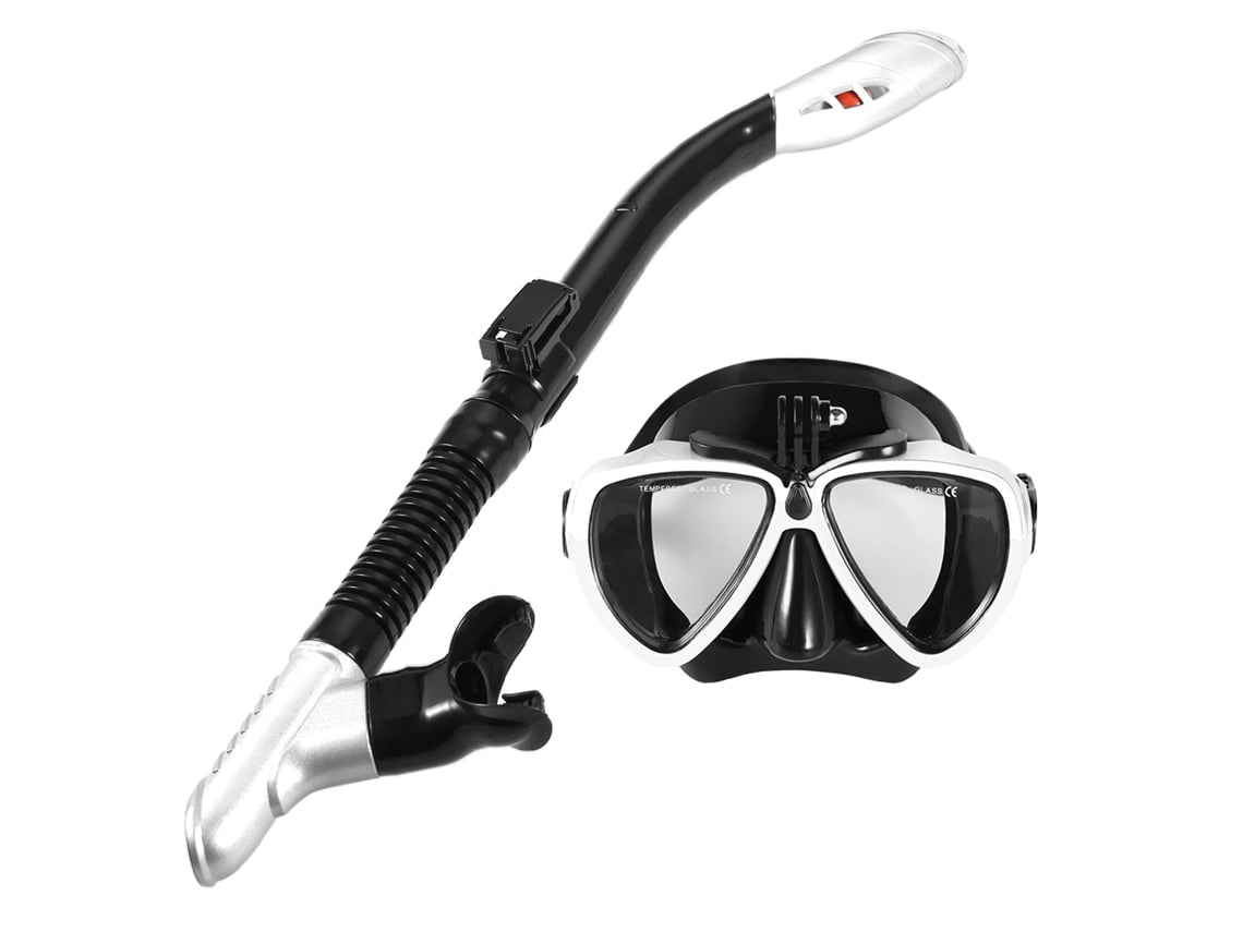 Conjunto De Snorkel Máscara Com Óculos Anti-embaçante E Tubo Seco Para Mergulho E Natação