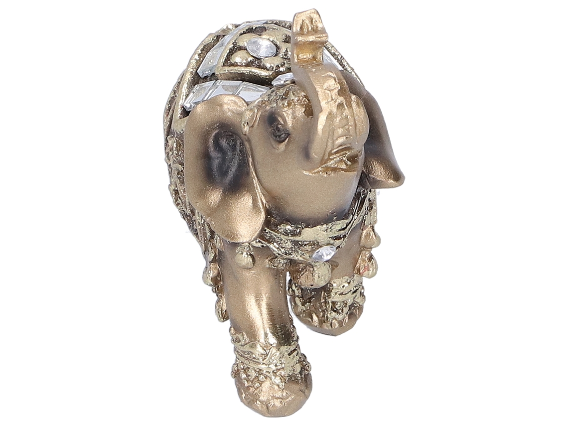 Estatua Decorativa De Elefante De Resina Dorada Hecha A Mano Para Uso En Mesas De Feng Shui, 7x3,5x7 Cm