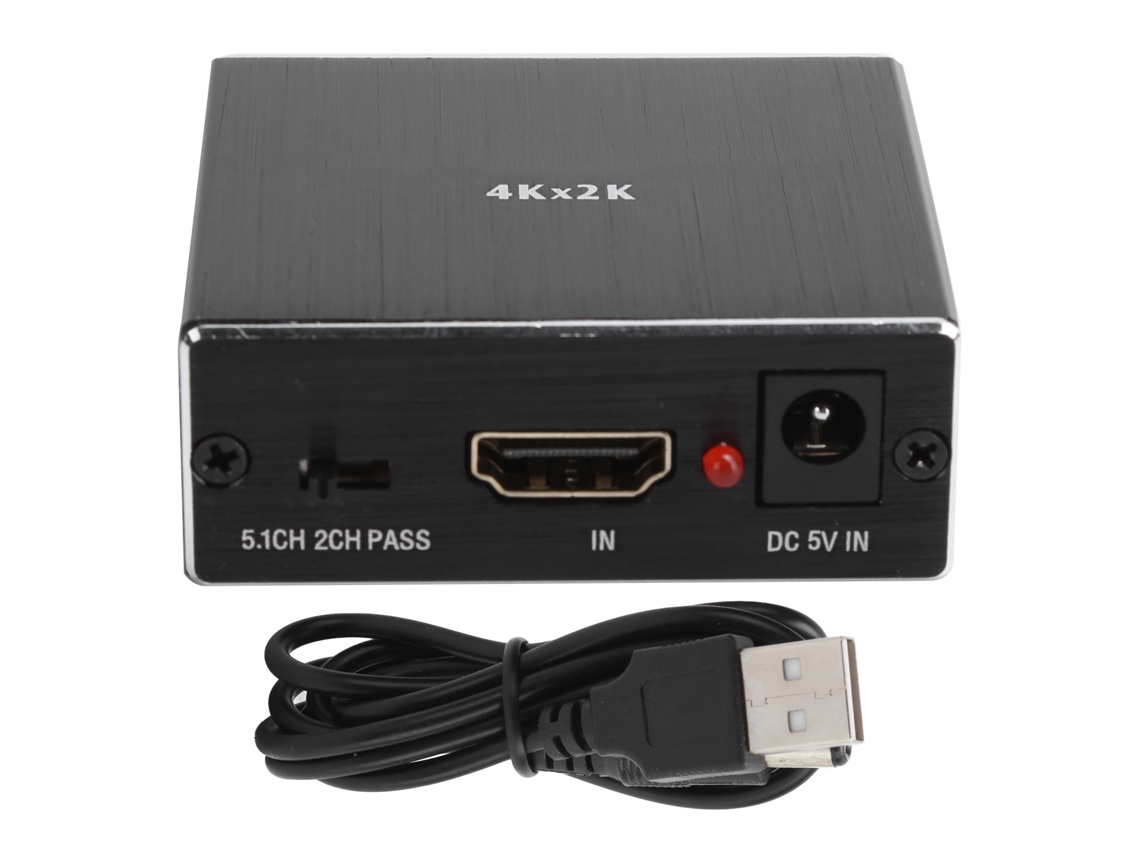 Convertidor De Audio Hdmi 4k, Extractor, Interfaz Multimedia Hd, Plug And Play, Spdif+3,5 Mm
