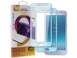 Protector Cristal Templado Samsung Galaxy J2 Pro 2018 HONGWE. Cobertura Completa Azul