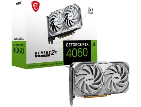 Placa Gráfica MSI Geforce Rtx 4060 Ventus 2X Blanca 8G Oc 8Gb Ram Geforce Rtx 4060 Ti