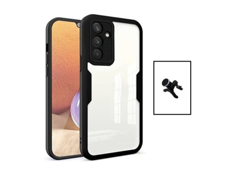 Kit De Cubierta De Protección Anti-Crash 360 + Soporte De Automóvil Magnético Reforzado Para Samsung Galaxy A04s - Negro