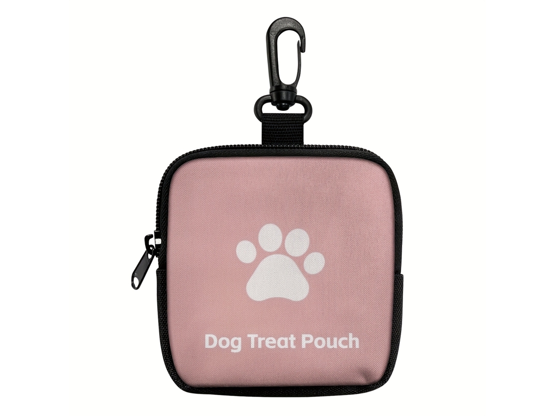 Bolsa para premios para perros con huella de pata, rosa. Panoona