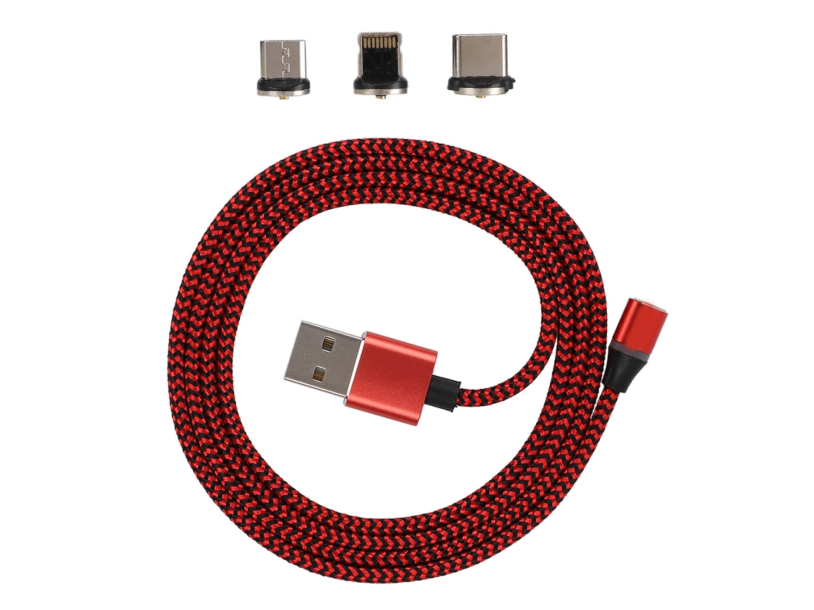 Cable De Datos (carga Rápida, Magnético) 3 En 1 Creativo Circular Magnético Para Teléfonos Android Lightning Type-c