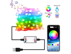 Guirnalda de luces USB Bluetooth con control por aplicación para Navidad