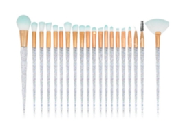 Juego de 20 brochas de maquillaje de unicornio, polvos, base, sombras de ojos, mango de estrella Gusshious