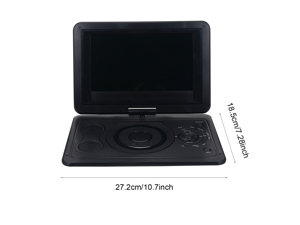 Reproductor de DVD portátil con pantalla giratoria de 270° y función de juego