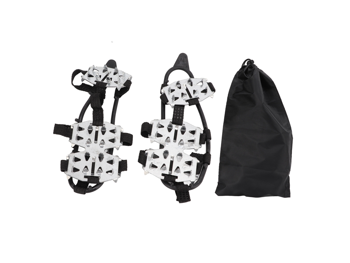 Mali 1 Par 24 Dentes Crampons de Escalada Aço Inox Antiderrapante Capas de Sapatos Neve Gelo Prata M