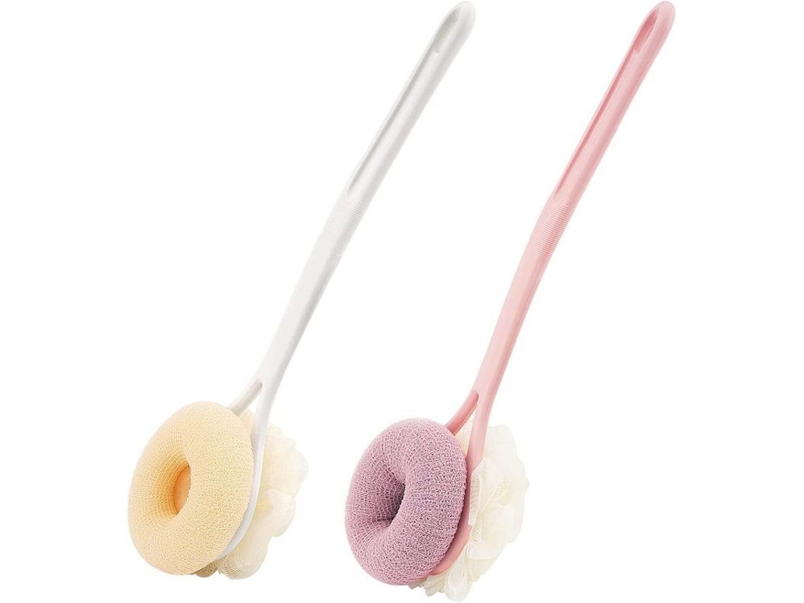 Cepillo De Baño Esférico, Cepillo Corporal Para La Espalda, Cepillo Con Mango Largo Y Curvo Para La Espalda Y Los Pies.