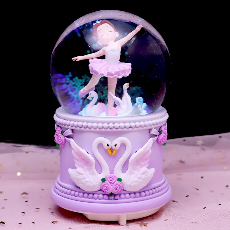(estilo 7) Caja De Música Con Bola De Cristal De Bailarina, Regalo De San Valentín