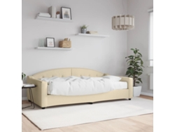 Sofá Cama Con Colchón Tela Crema 100x200 Cm