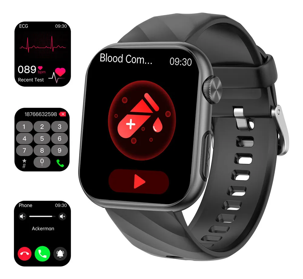 Glucosa Reloj Pulsera Con Tensiometro Reloj Inteligente Smartwatch