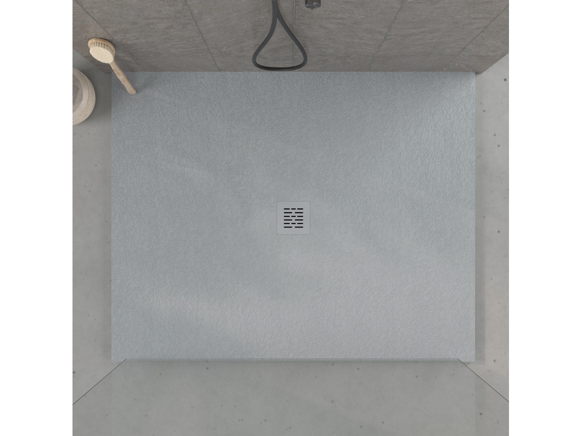 Base de ducha de pizarra, centro gris, 140x110 cm RC