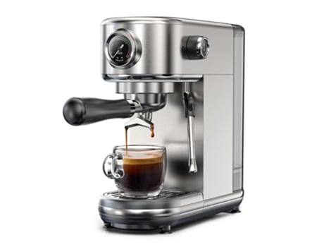Máquina de café expreso HIBREW H10B 20Bar Semiautomática 51mm Mango de aleación de aluminio 1.3L Tanque de agua extraíble Plata