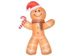 Homem De Pao-de-mel Auto-inflável Com 2,4m E Iluminação Led