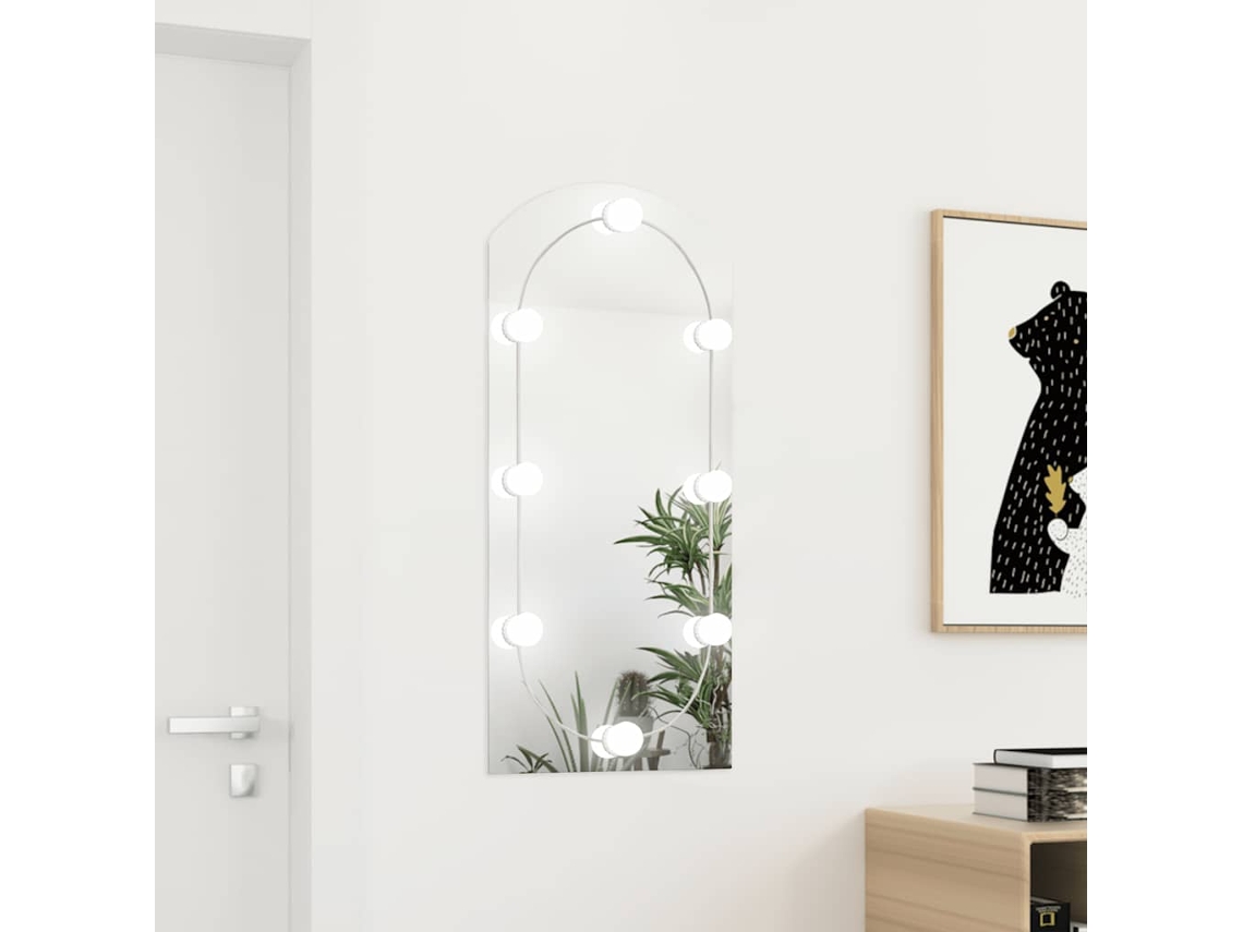 Espejo con luces LED 90x45 cm Cristal arqueado Lovely Home