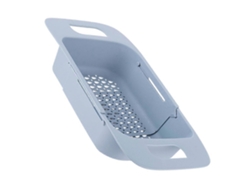 Cesta escurridora multifuncional plegable para frutas y verduras de cocina, azul, 37,5 x 18,5 x 8 cm, 1 unidad.