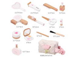 Kit de peluquería y maquillaje infantil, simulación de madera, juguetes cosméticos