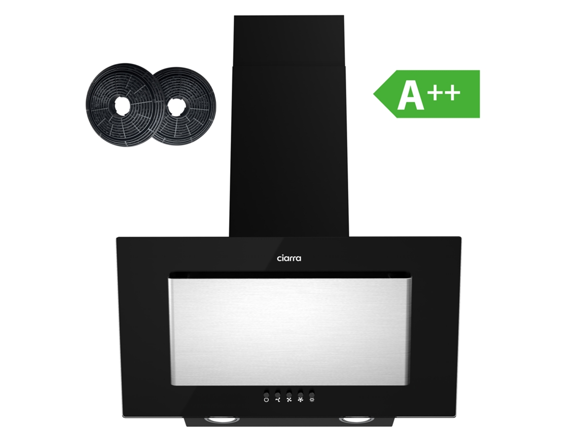 Campana de Pared CIARRA CD6736DB (370m3/h - 60 cm - Negro)
