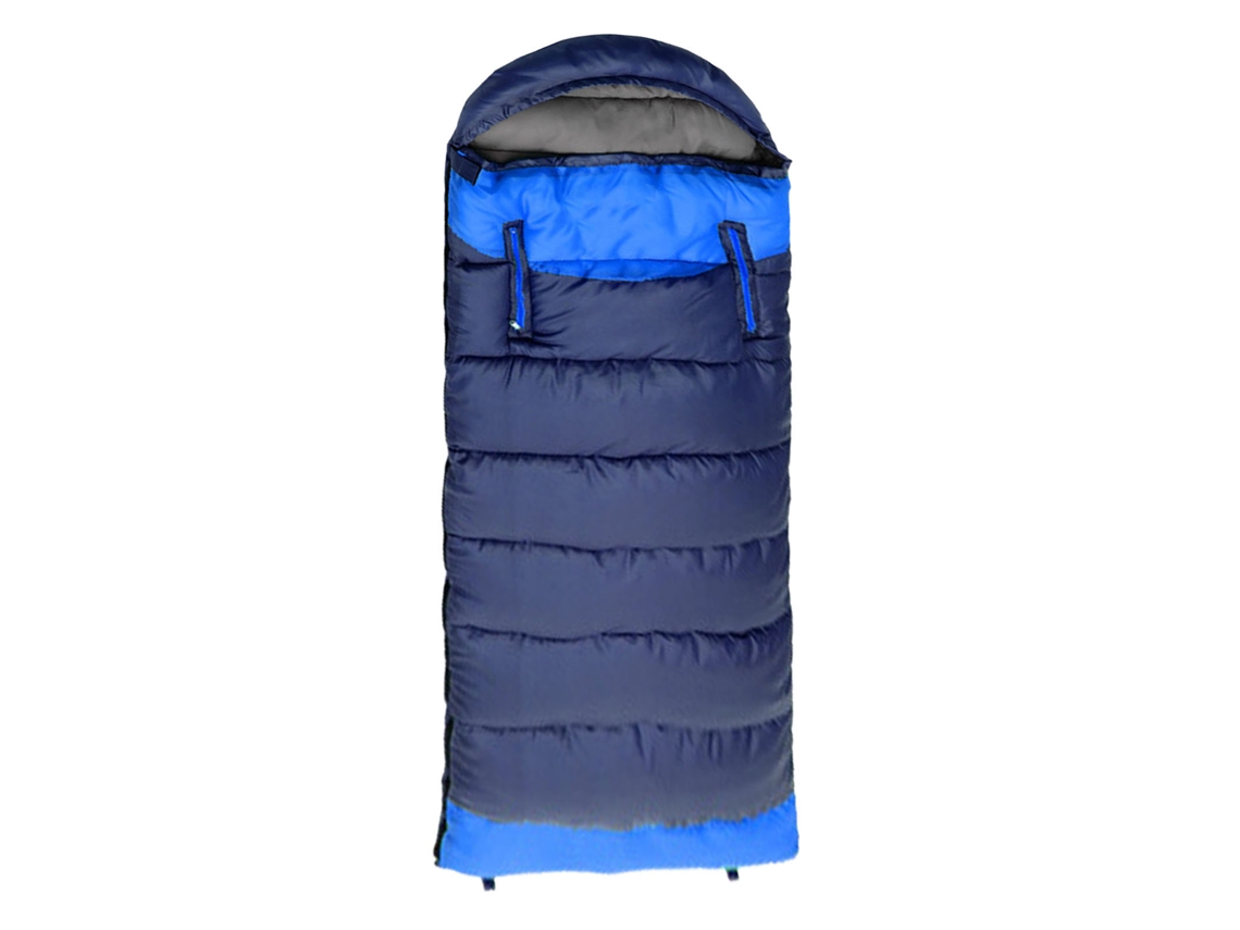 Saco De Dormir Portátil Cálido Con Cremallera Para Acampar Al Aire Libre, Azul, Talla L