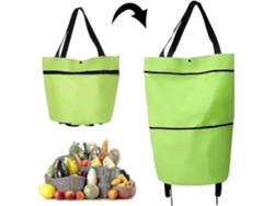 Carrito de compras plegable 2 en 1 GOKOCO con cremallera de dos etapas, ruedas y bolsa de compras (1 unidad)