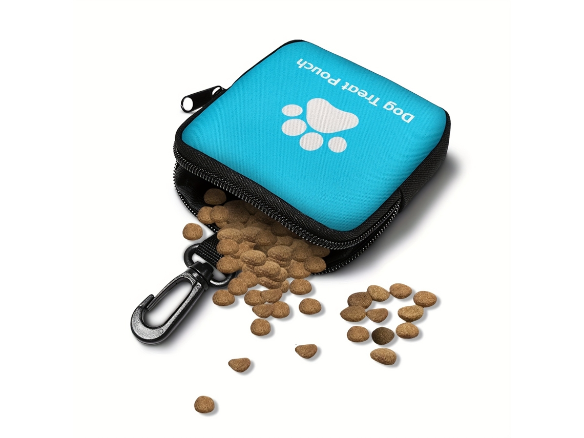 Bolsa para premios para perros con huella de pata, azul. Panoona