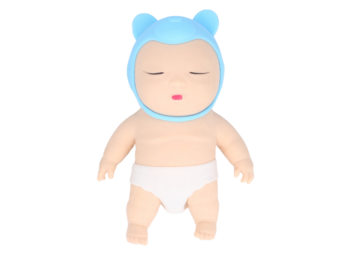 Muñeco De Arena Squeezable Estirable Antiestrés Juguete Sensorial Alivio Del Estrés Con Gorro Azul L